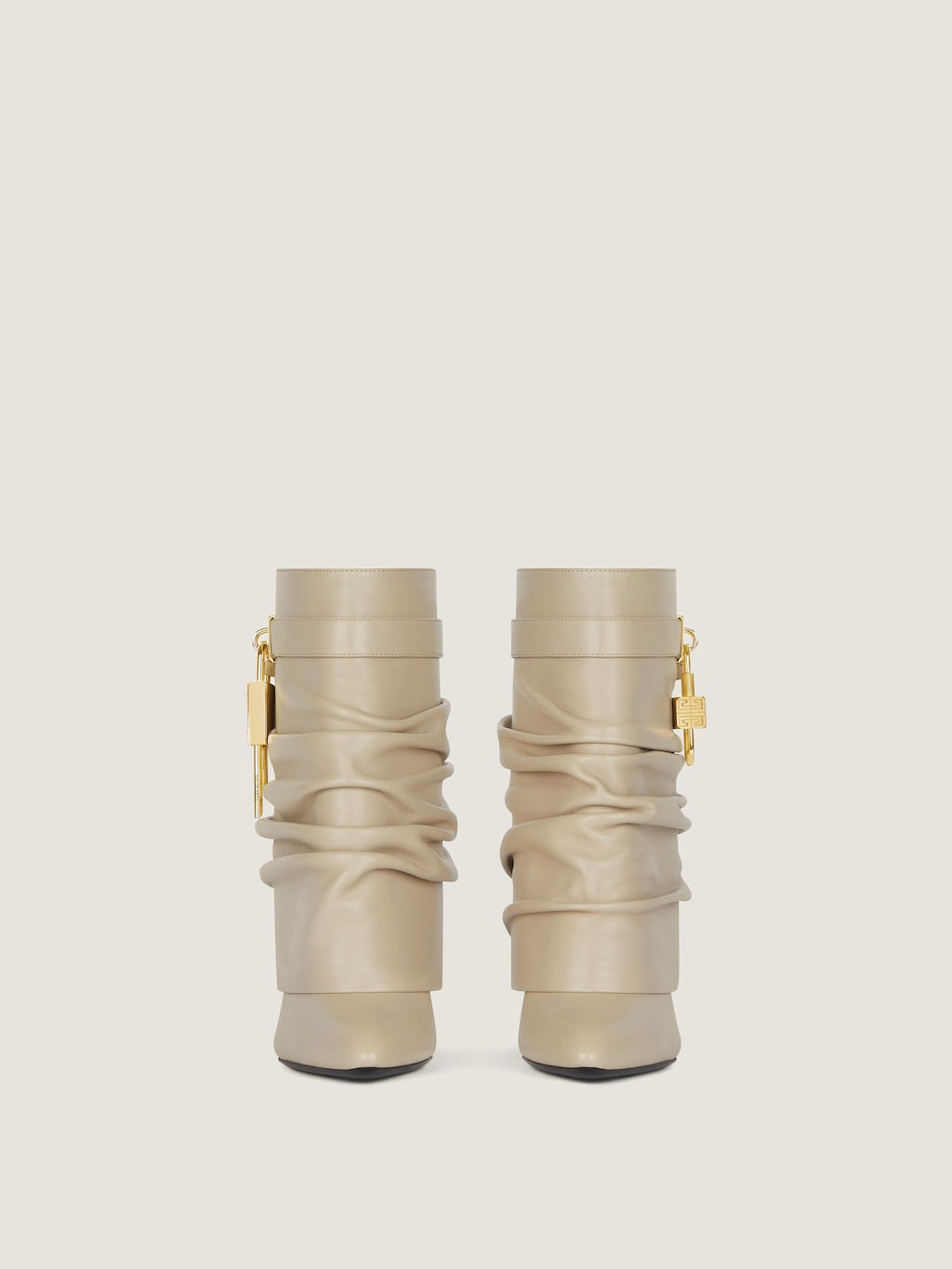 Shark Lock Stiletto Ankle Boots In Nappa Leather