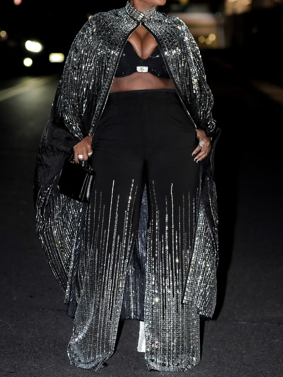 Sequined Sparkle Shine Blouse & Rhinestones Pants