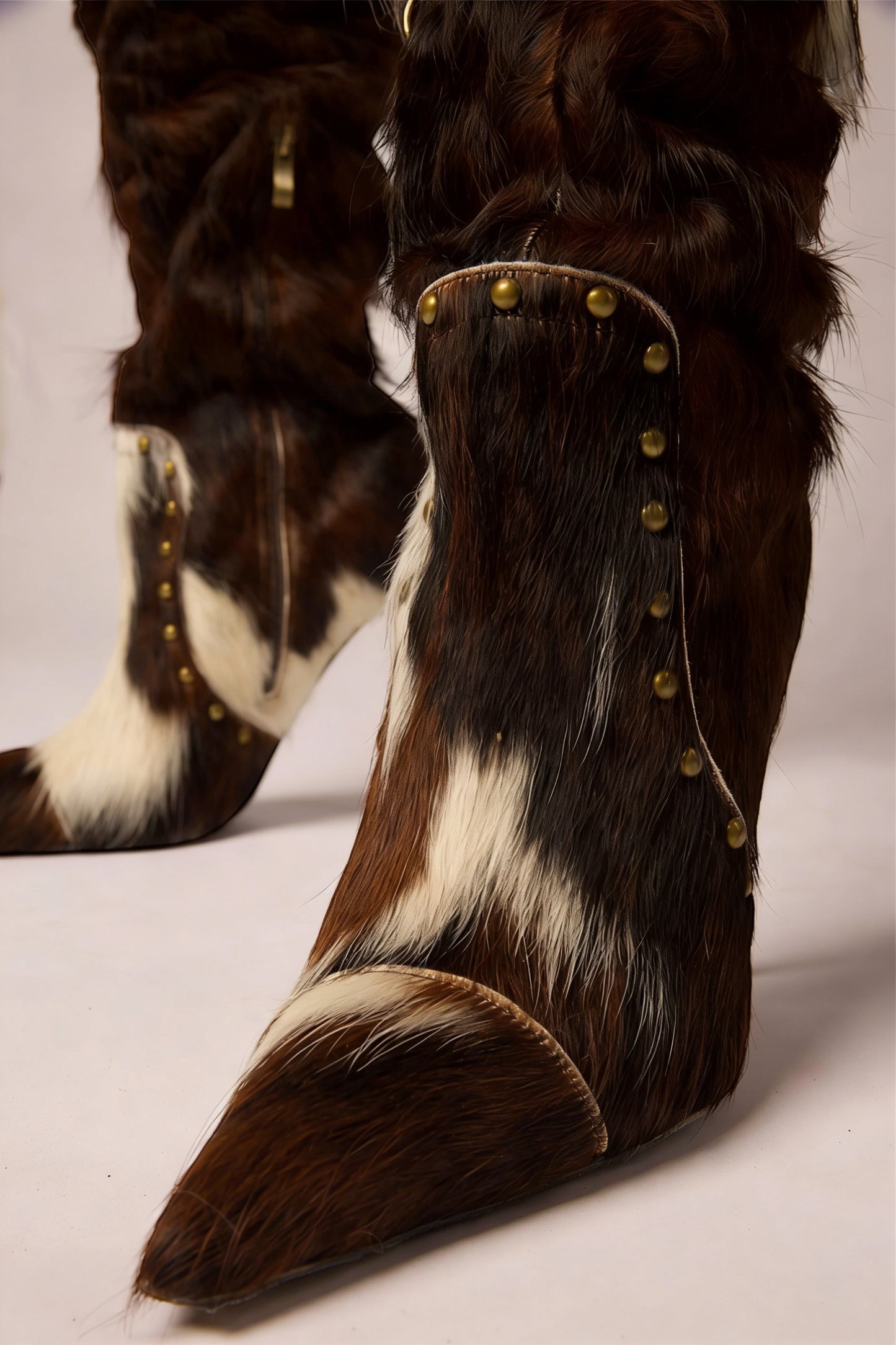 Cowhide Thigh High Boot