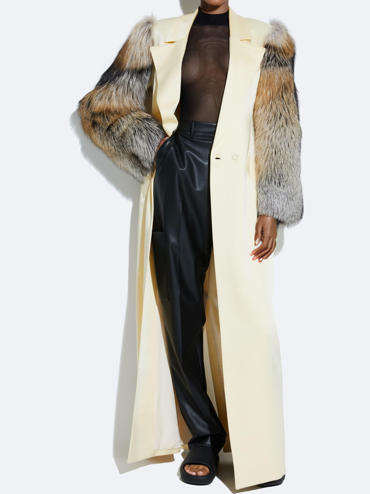 Eco-friendly Fur Stitching Coat（✔️Free shipping）