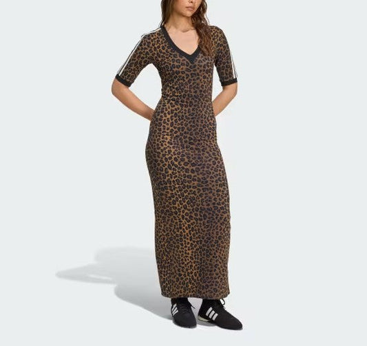 Leopard V-Neck Maxi Dress
