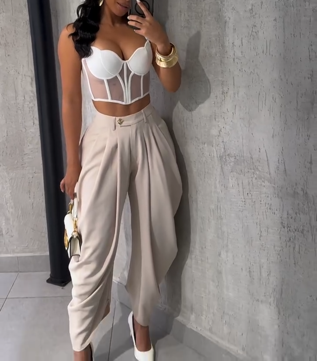 Ice Silk Drape Loose Carrot Pants