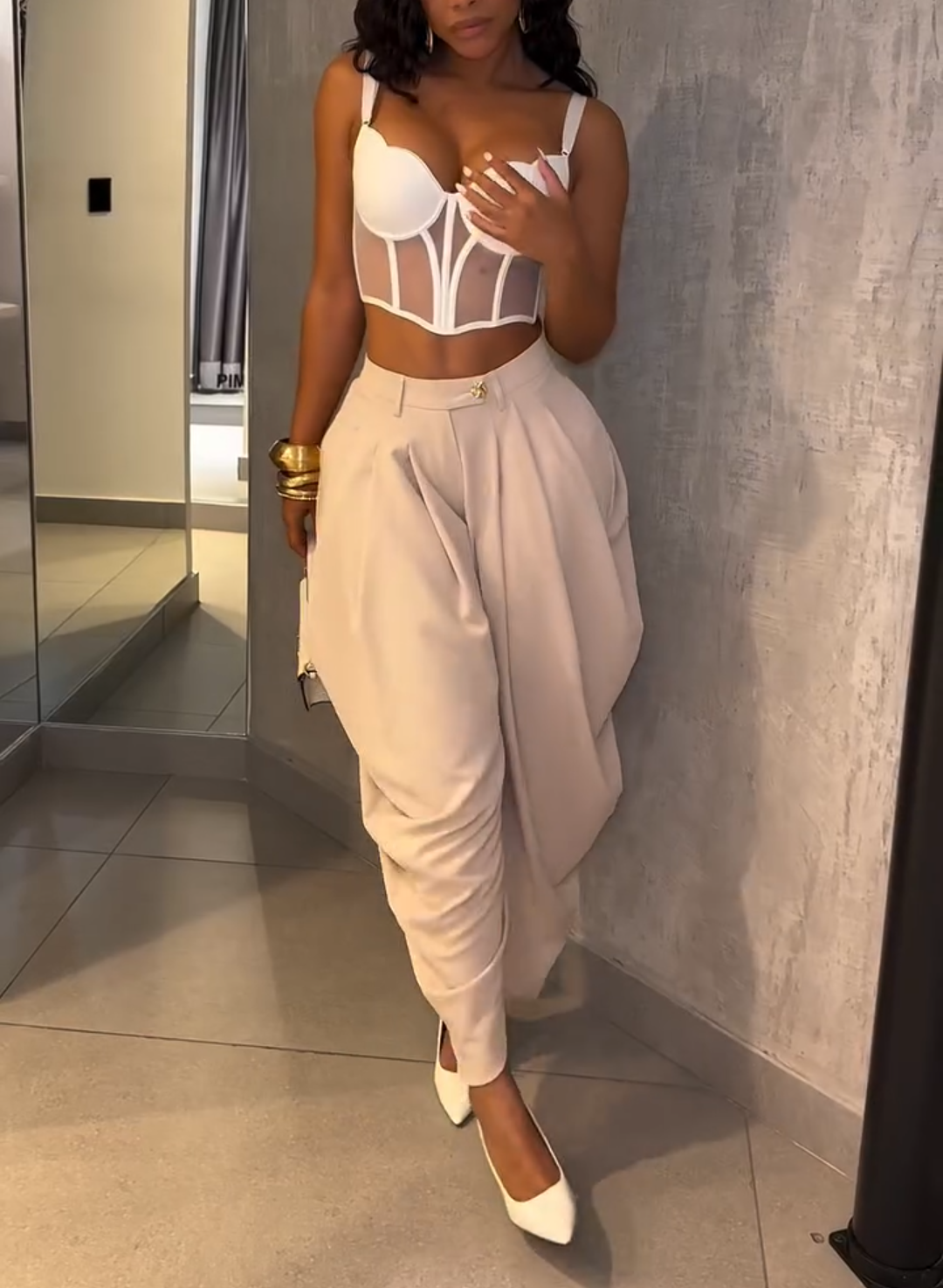 Ice Silk Drape Loose Carrot Pants