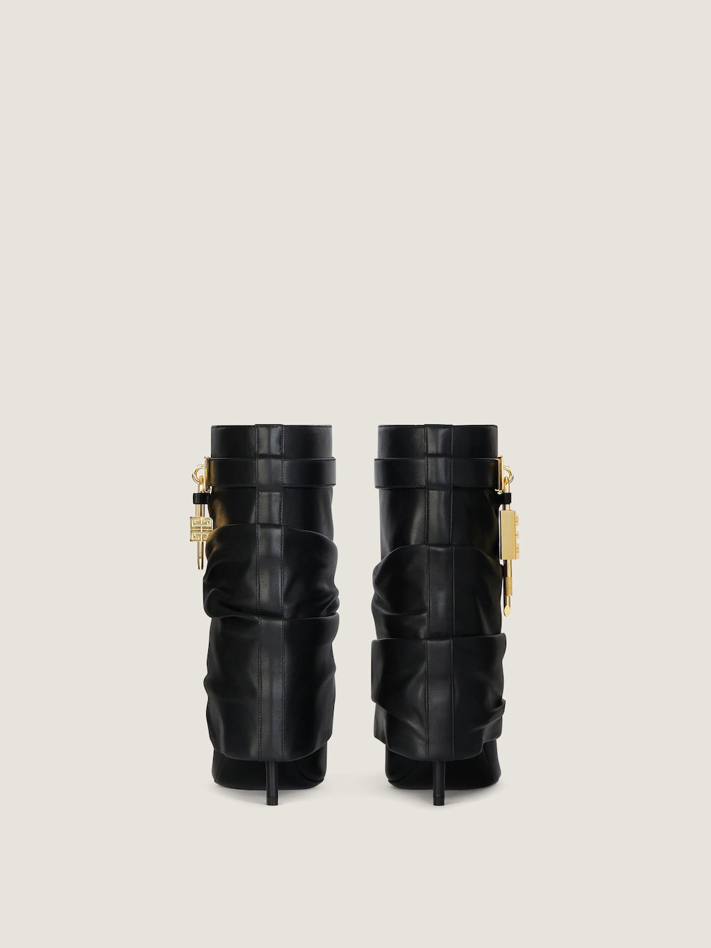 Shark Lock Stiletto Ankle Boots In Nappa Leather