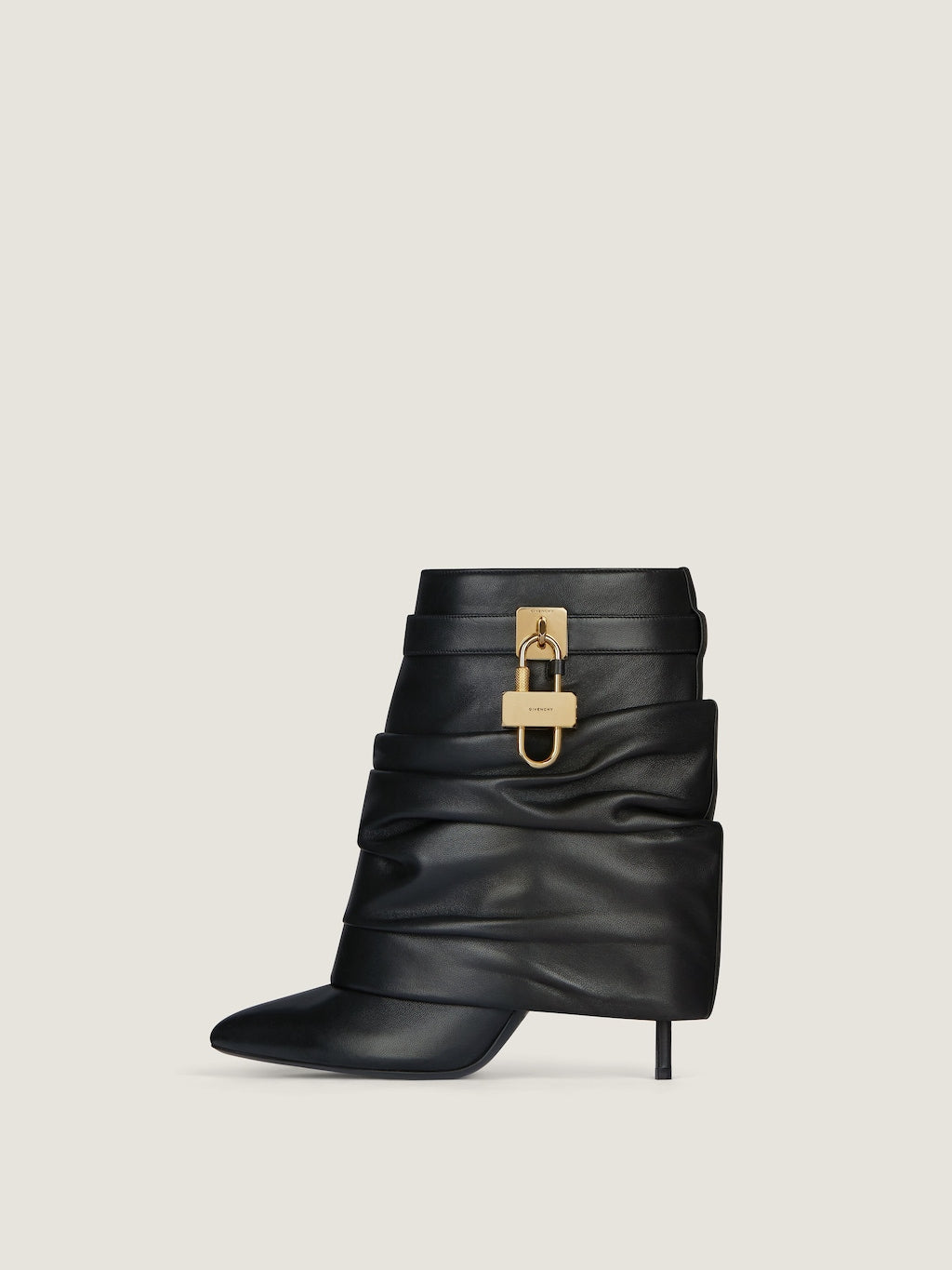 Shark Lock Stiletto Ankle Boots In Nappa Leather