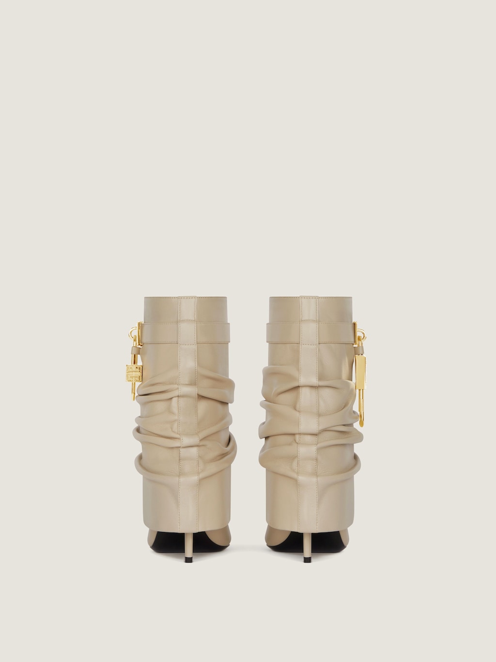 Shark Lock Stiletto Ankle Boots In Nappa Leather