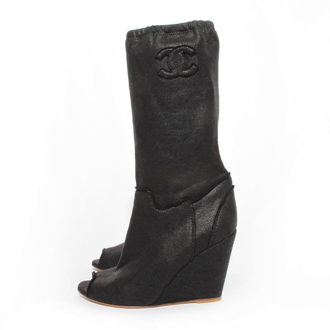 Open Toed Wedge Boots