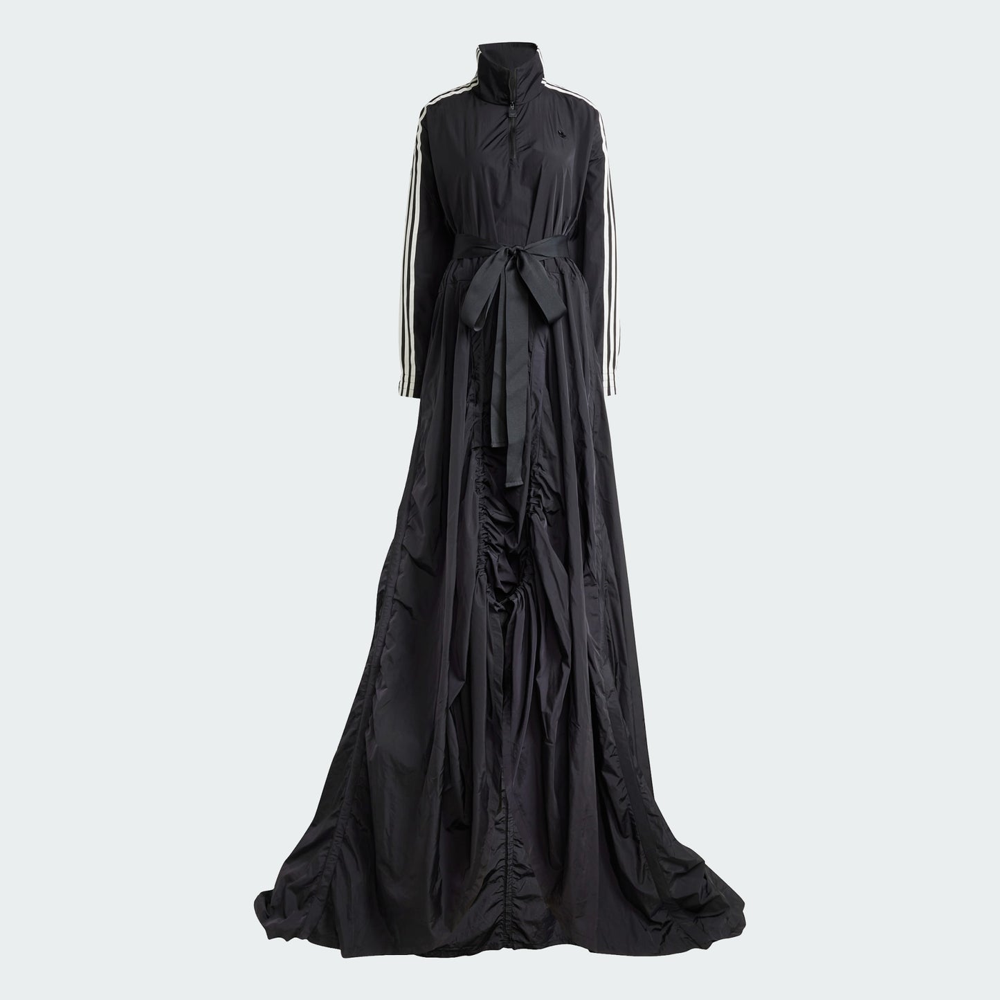 Zippered Waist-Cinching Sporty Casual Maxi Dress