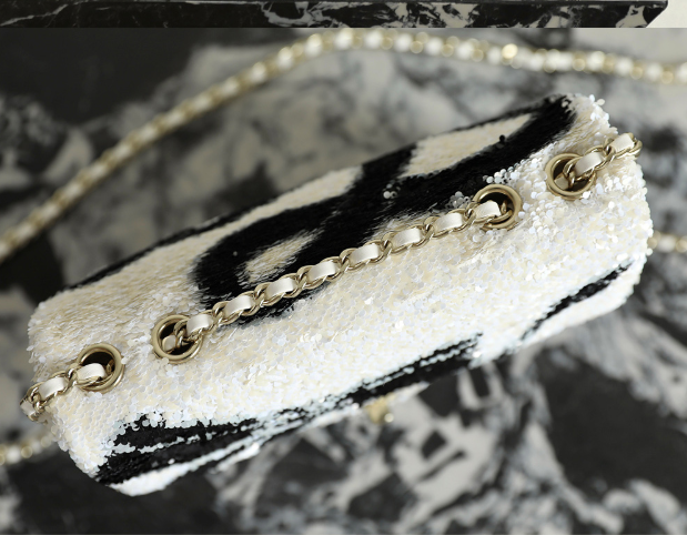 Bow Sequined Flap Bag