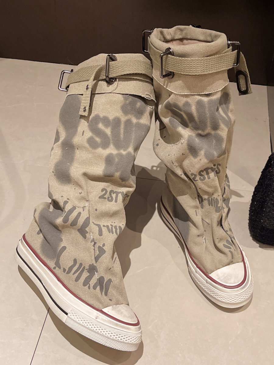 Graffiti Canvas Sneaker Boots