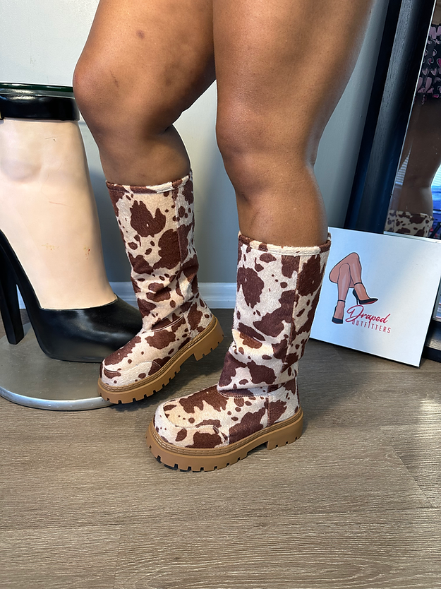 Cow Fur Snow Boots