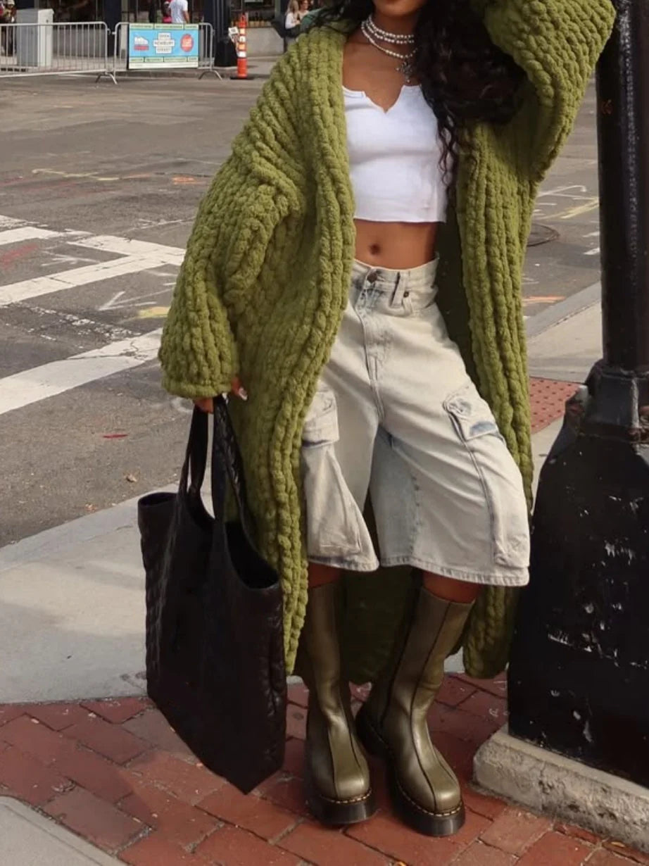 Thickened Sweater Loose Long Cardigan