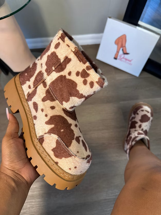 Cow Fur Snow Boots