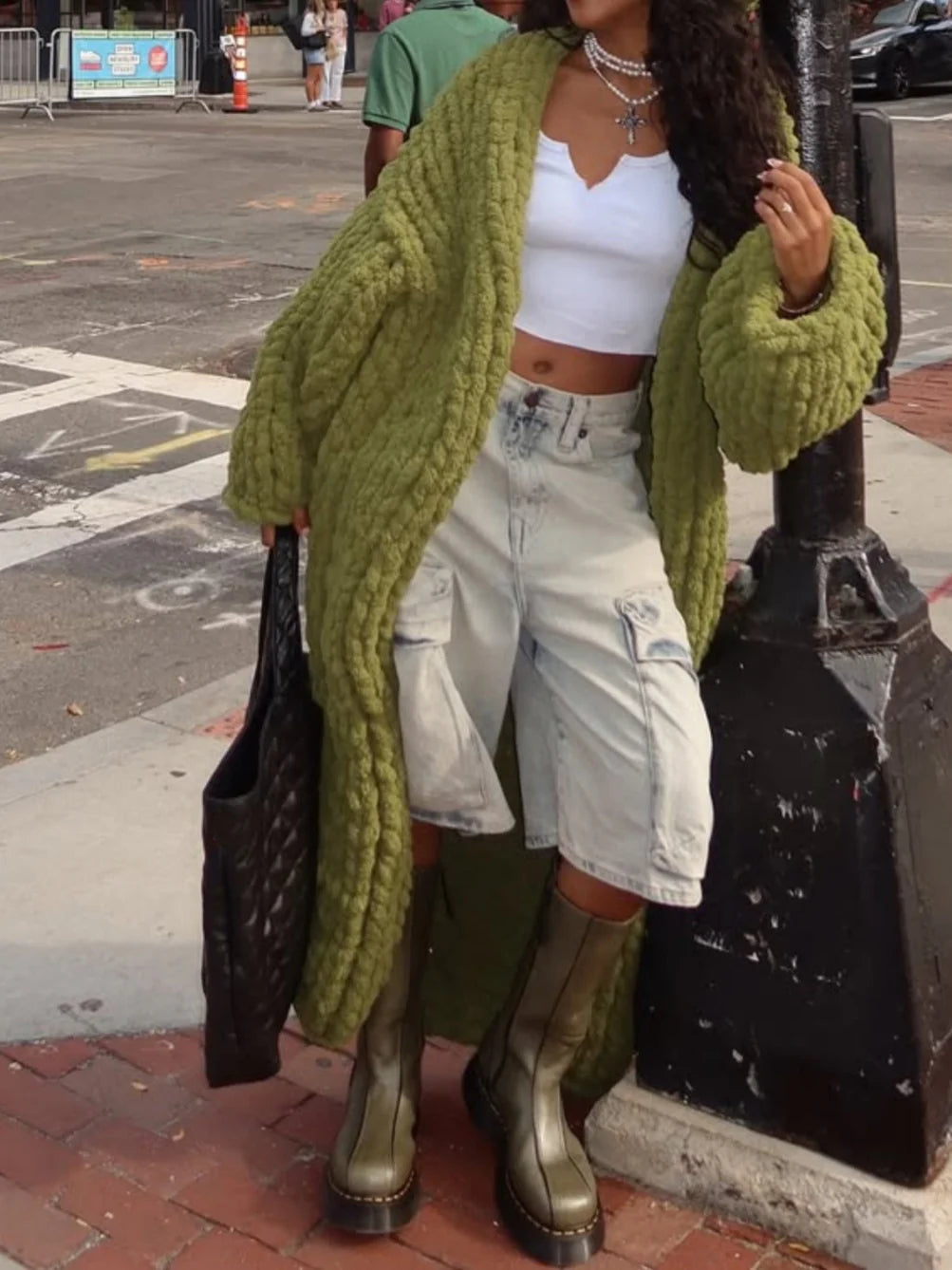 Thickened Sweater Loose Long Cardigan