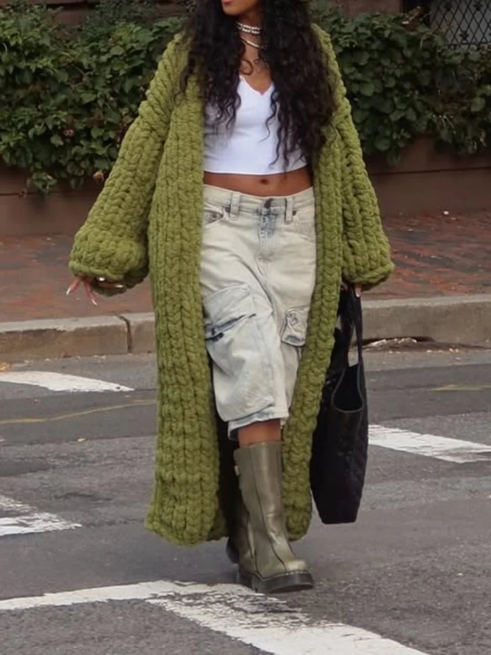 Thickened Sweater Loose Long Cardigan