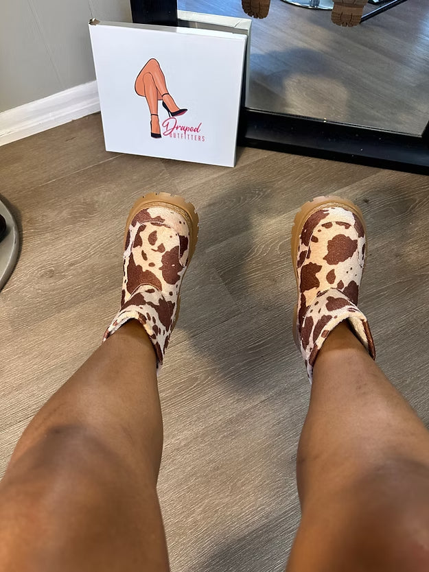 Cow Fur Snow Boots